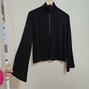 NAADAM Wool Cashmere Blend 1/4 Zip Mock Sweater